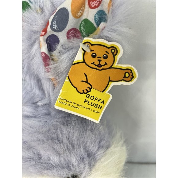 Goffa Purple Rabbit Plush Jellybean Bowtie with Tag 16 in - Picture 4 of 16